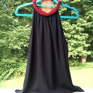 Escapada Living Pasha Braided Crimson Halter Tank Sleeveless Top Nwt